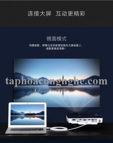 Ugreen 10444 3M Màu Trắng Cáp chuyển đổi Mini DP sang VGA hỗ trợ phân giải 1080P MD103 30010444